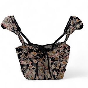 Victoria's Secret Black and Gold Floral Lingerie